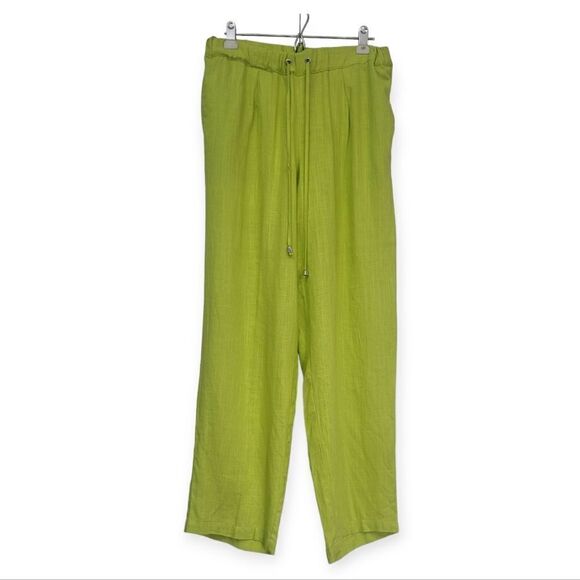 Ashley Stewart neon Green draw string elastic waist pull-on pants , size 12 - Picture 1 of 9